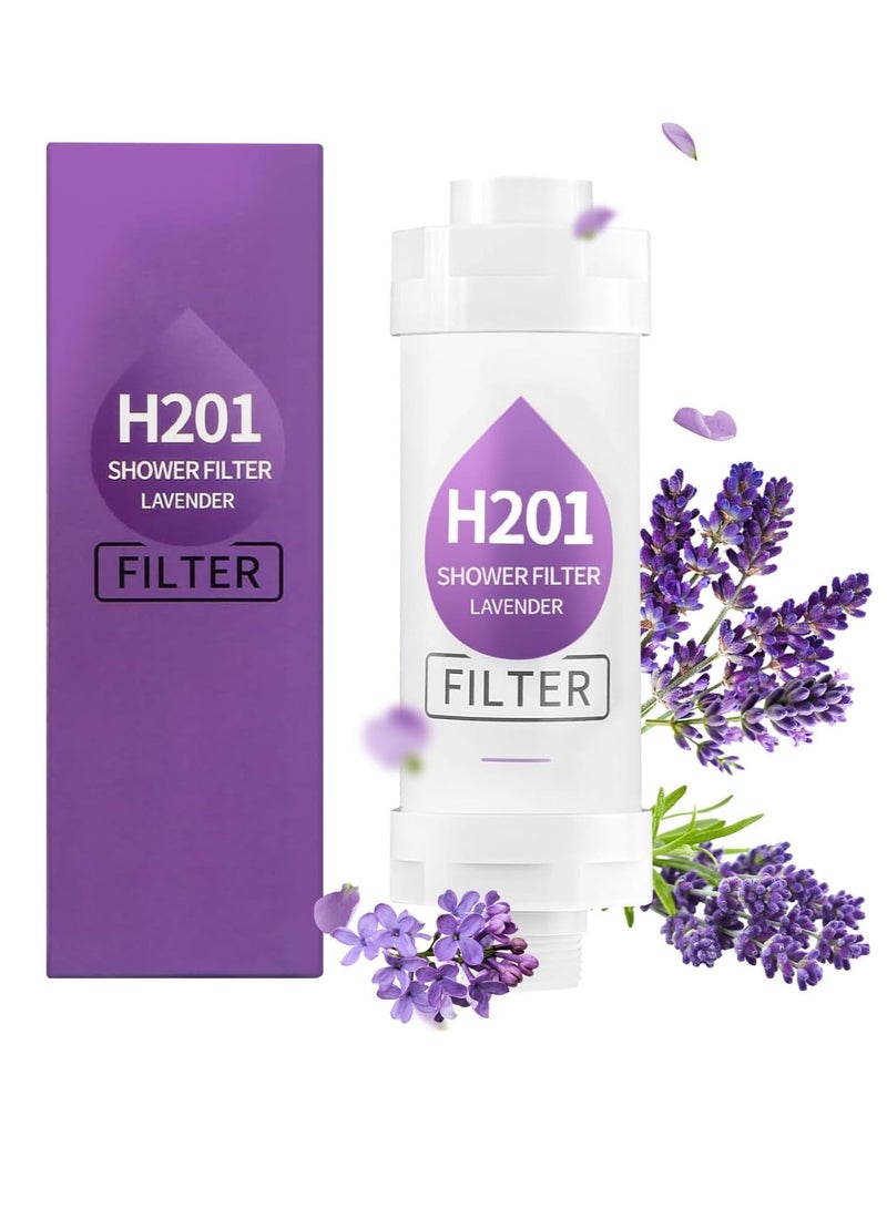 Lonimia Shower Filter with Aroma Therapy, for Universal Output Showerhead, Soften Hard Water, Chlorine & Flouride Removal, Skin & Hair Care, Easy Installation,Universal Fit, Eco-Friendly (Lavender) - Image 1