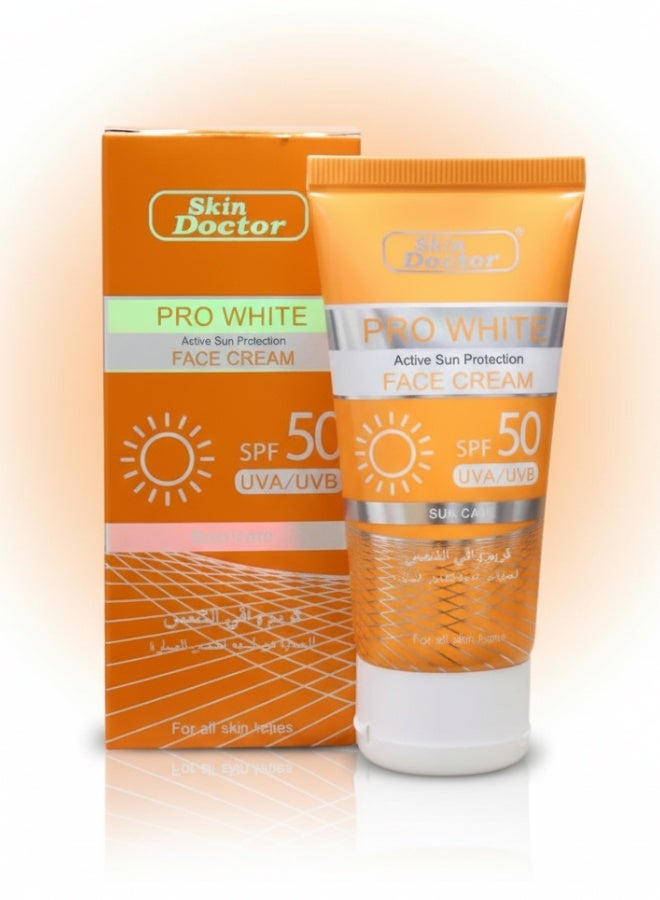Pro White Face Cream SPF 50 UVA UVB Sun Care 50 g Whitening Moisturizing Anti Dark Spot Day Cream
