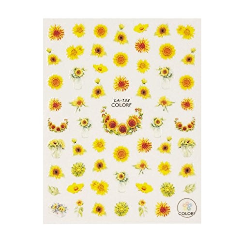 ALLYDREW 3 Sheets Buzzing Nature Nail Art Bees & Sunflowers Nail Stickers - Image 2
