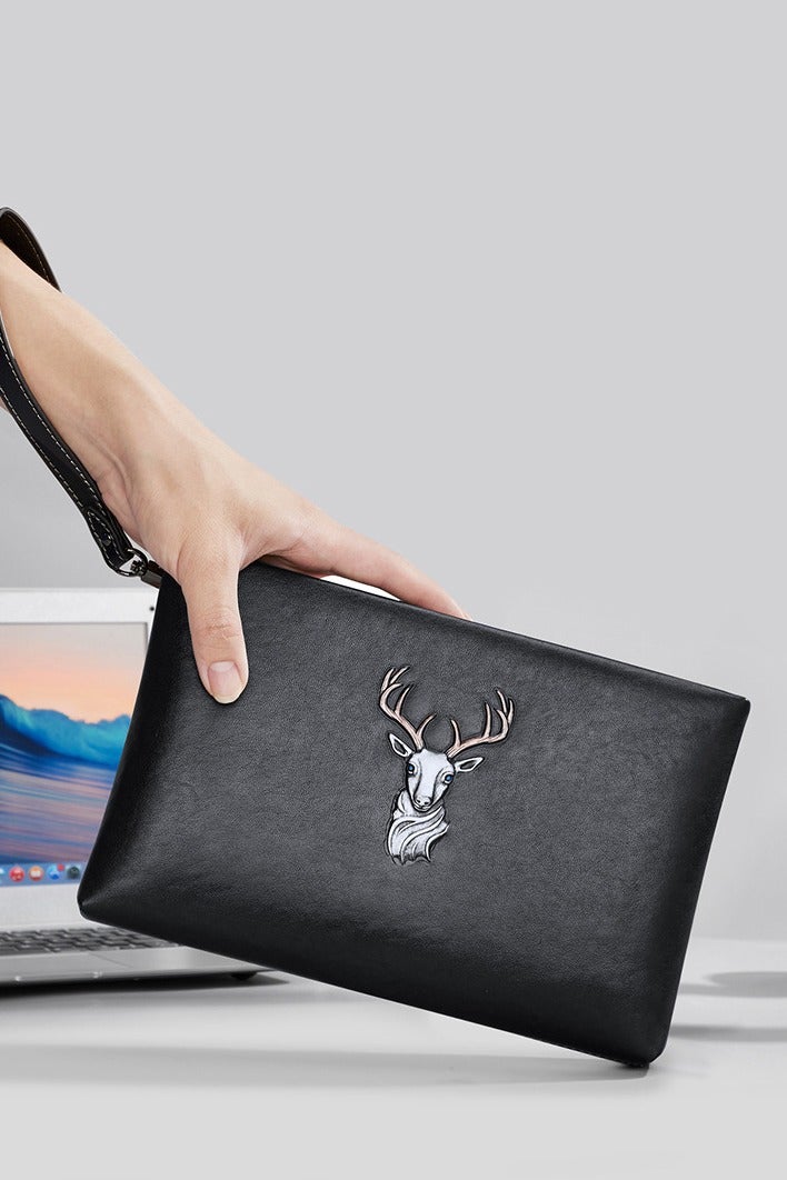 William Polo Men's Handbag Leather Large Capacity Handbag Trendy Casual Handbag Business Envelope Bag Men's Bag - Image 1