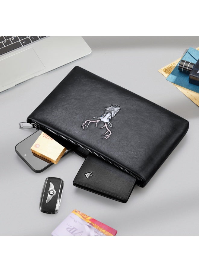 William Polo Men's Handbag Leather Large Capacity Handbag Trendy Casual Handbag Business Envelope Bag Men's Bag - Image 4