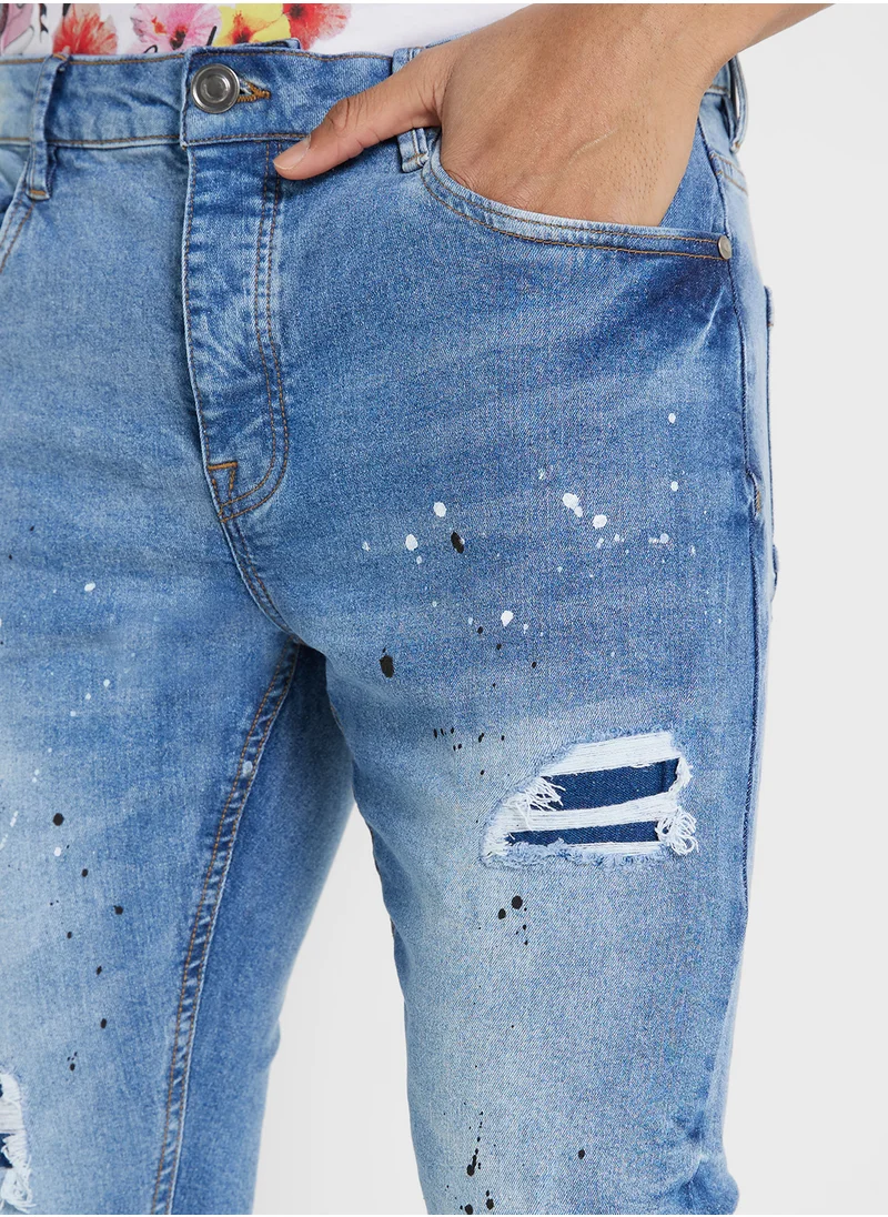 برايف سول Skinny Fit Ripped Jeans