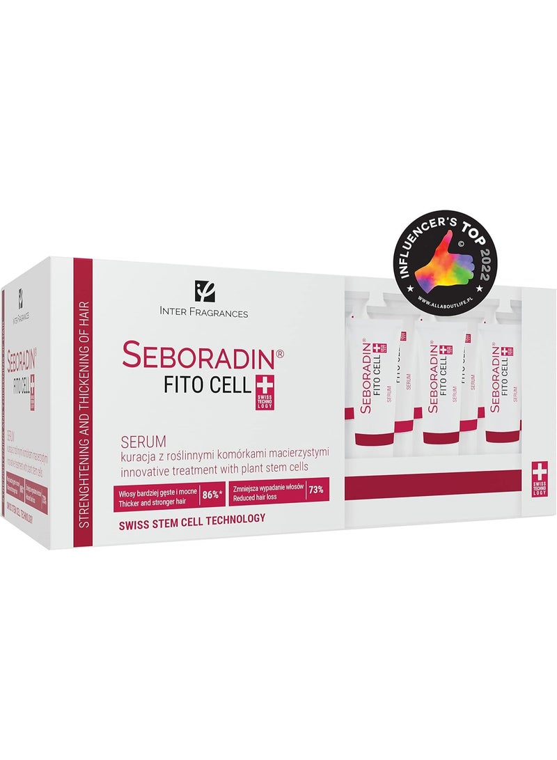 Seboradin Hair Loss and regrowth Fitocell Serum Treatment with Swiss Technology Stem Cells Phytocelltec™ Malus Domestica, for Men and Women Stimulates Hair Growth (15 x 6 g) - Image 1