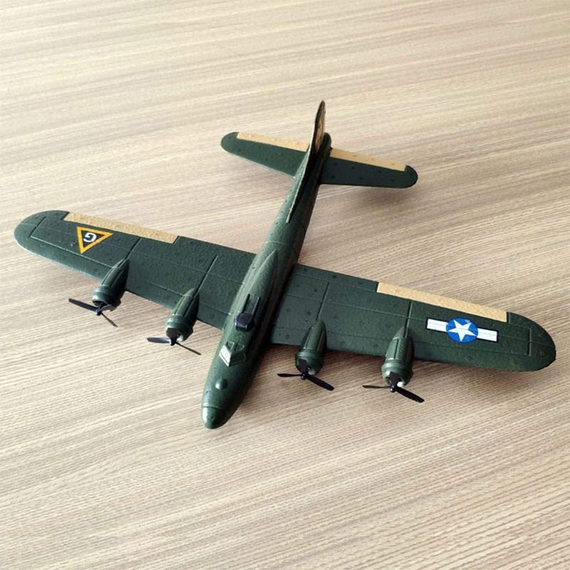 klarako EPP Foam RC Aircraft, 2.4G 2CH Radio Control Fixed Wing, RC Glider Plane with Transmitter, B17 Bomber Airplane Toy, Ready to Fly, Easy to Control  Army Green - Image 2