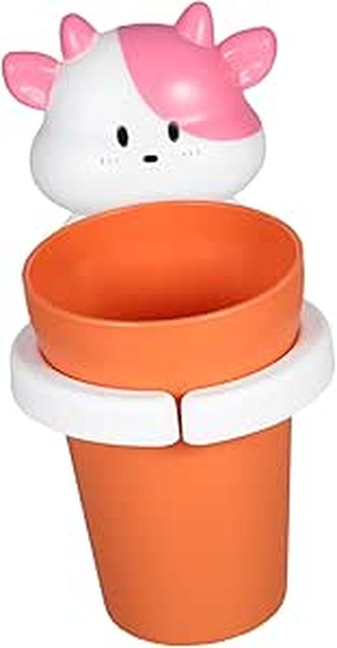 Amosfun Cat Design Toothbrush Holder And Rinse Cup Wall Mounted Leakproof Organizer For Boys Girls Bathroom Accessory Animal Style - Image 1