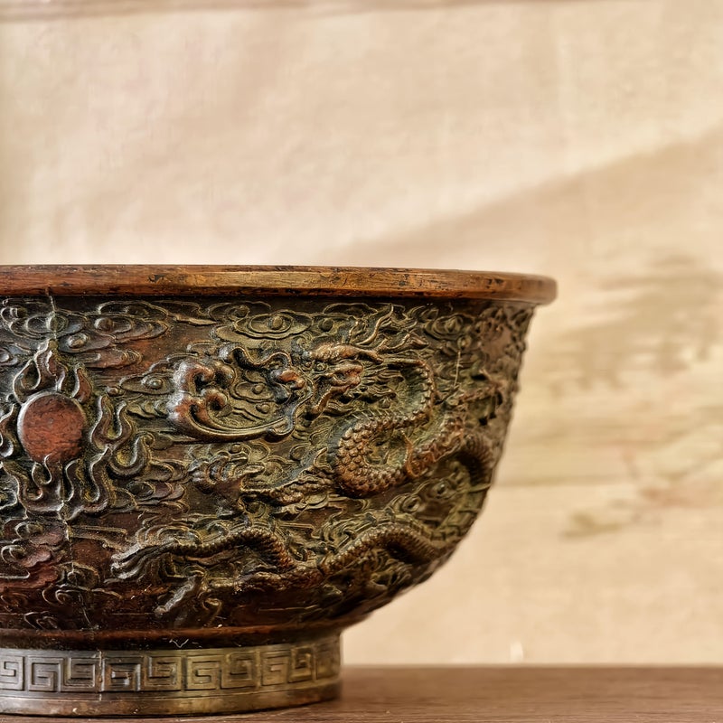 Vintage Dragon And Phoenix Craft Bronze Relief Sculpture Chinese Traditional Auspicious Home Decor Feng Shui Office Ornament Lucky Fortune Collectible Art Piece Housewarming Grand Opening Gift - Image 5