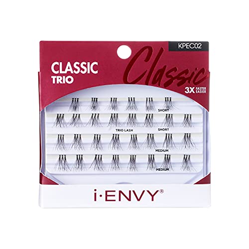 iENVY by KISS Trio Lash Classic Medium 30 Lashes Natural Style 3X Faster Easier Application