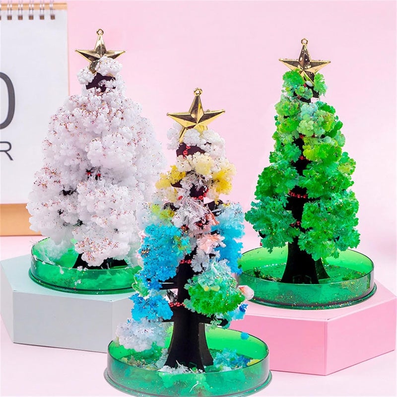 klarako 3PC Magic Growing Crystal Christmas Tree, Presents Novelty Kit for Kids Funny Educational and Party Toys,Kids DIY Arts and Crafts, Science Kits Feel The Magical Growth of Xmas Ornaments - Image 1