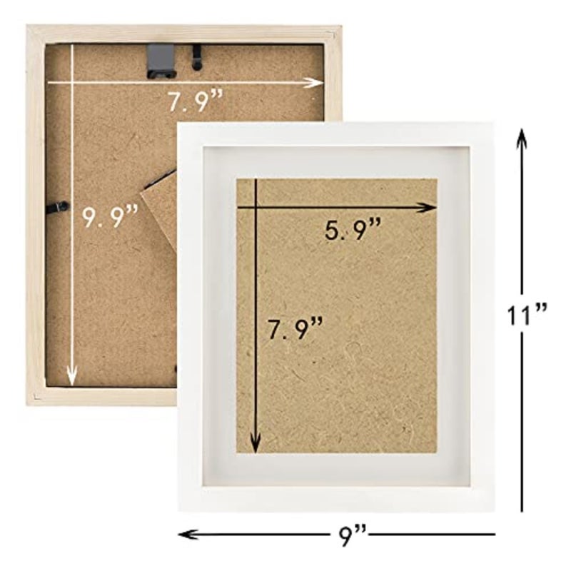 إطارات صور بيضاء مقاس 8 × 10 من الخشب الصلب مقاس 6 × 8 مع حصيرة أو 8 × 10 بدون حصيرة للحائط وإطار صور الطاولة مجموعة من 4 قطع - Image 5