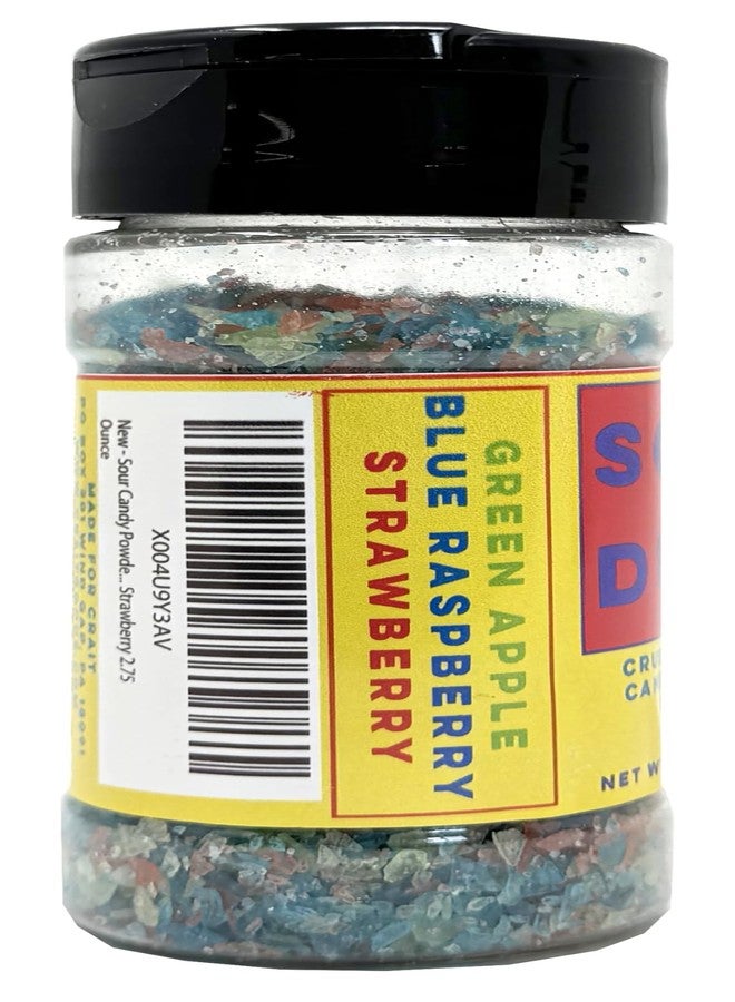 crait Sour Candy Coating – Crushed Candy Pieces for Dessert Topping, Drink Rimmer Sour Blue Raspberry, Green Apple and Strawberry 2.75 Ounce - Image 2