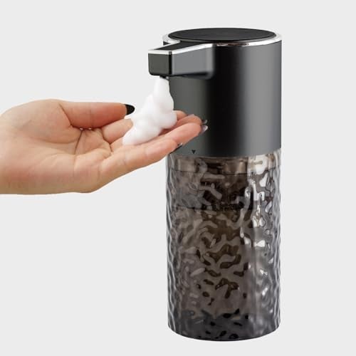 Haocoott Automatic Foaming Soap Dispenser 13 OZ Wall Mount Touchless Motion Sensor Foam Hand Dish Soap Dispenser for Bathroom and Kitchen Sink Countertop Office Hotel Home Decor Black - Image 1