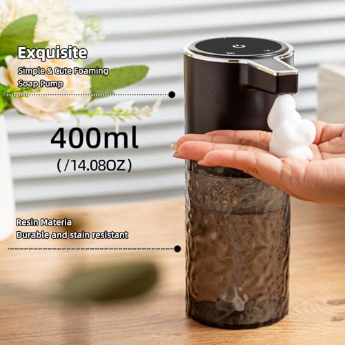 Haocoott Automatic Foaming Soap Dispenser 13 OZ Wall Mount Touchless Motion Sensor Foam Hand Dish Soap Dispenser for Bathroom and Kitchen Sink Countertop Office Hotel Home Decor Black - Image 3