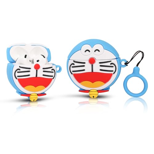 XMBYGY (4 Pack) Cute Case for AirPods 4 Earbuds (2024), XMBYGY Silicone Cartoon Charging Case Shockproof Protective Headphones Cover with Carabiner for Man Woman Teen (W+B+E+A) - Image 2