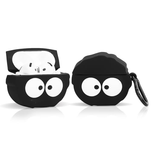XMBYGY (4 Pack) Cute Case for AirPods 4 Earbuds (2024), XMBYGY Silicone Cartoon Charging Case Shockproof Protective Headphones Cover with Carabiner for Man Woman Teen (W+B+E+A) - Image 3
