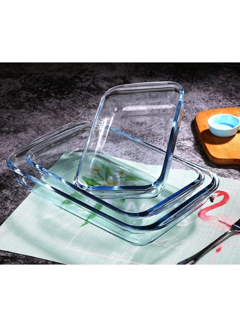 Firasa 3 Pieces Glass Baking Dish for Oven, Single Serving Glass Pan for Cooking Casserole Dish Rectangular Baking Pan Bakeware - Image 2