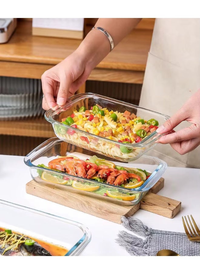 Firasa 3 Pieces Glass Baking Dish for Oven, Single Serving Glass Pan for Cooking Casserole Dish Rectangular Baking Pan Bakeware - Image 3