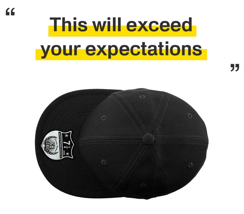 KBETHOS KNW-2364 BLK (7 1/2) The Real Original Fitted Flat-Bill Hats True-Fit, 9 Sizes & 20 Colors - Image 5