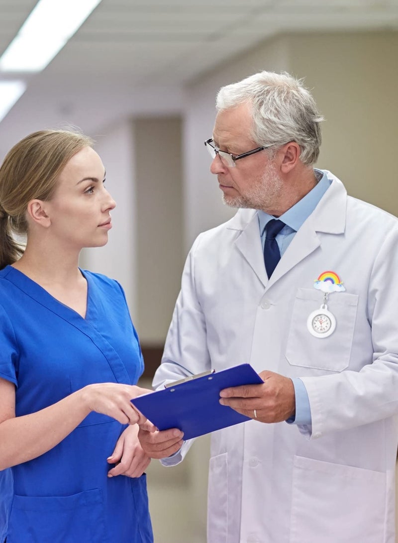 SYOSI Retractable Cute Nurse Watch Pocket Watch Portable Clip-on Hanging Watch for Nurse Pocket Watch Present for Nurse Doctors Women Students 1 Pieces - Image 4