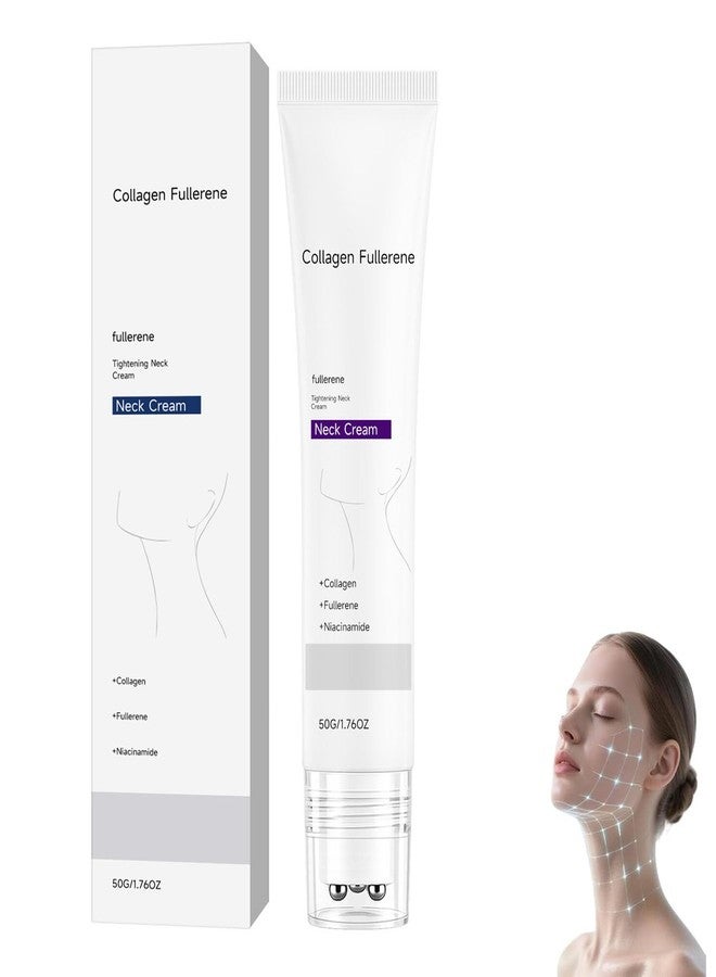 Tasunte Magic Collagen Fullerene Neck Cream, Tighten and Lift Firming Neck Cream for Crepey Skin, Collagen Neck Cream with Five Rollers, Anti-Wrinkle Moisturizing Neck Skincare for Skin Types (1pc) - Image 1