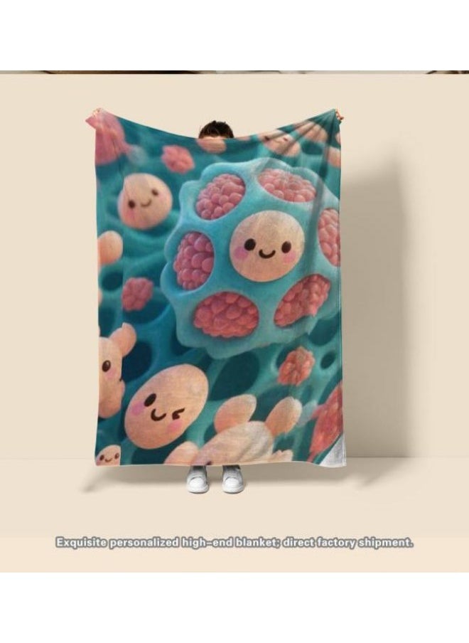 General - Baby and children's cartoon flannel thin blanket (warm and comfortable, suitable for sleep, games) 70cm*100cm - Image 1