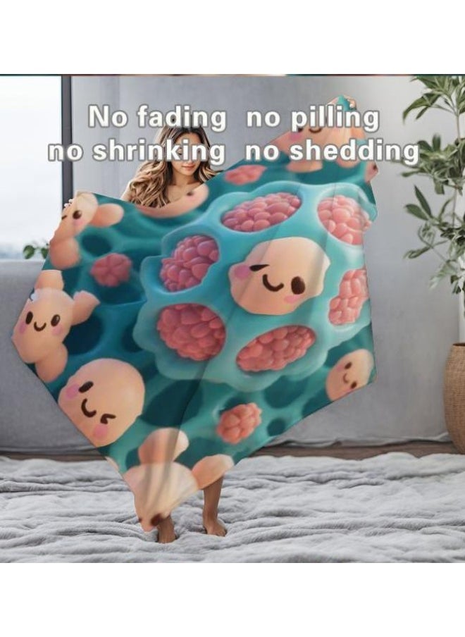 General - Baby and children's cartoon flannel thin blanket (warm and comfortable, suitable for sleep, games) 70cm*100cm - Image 1