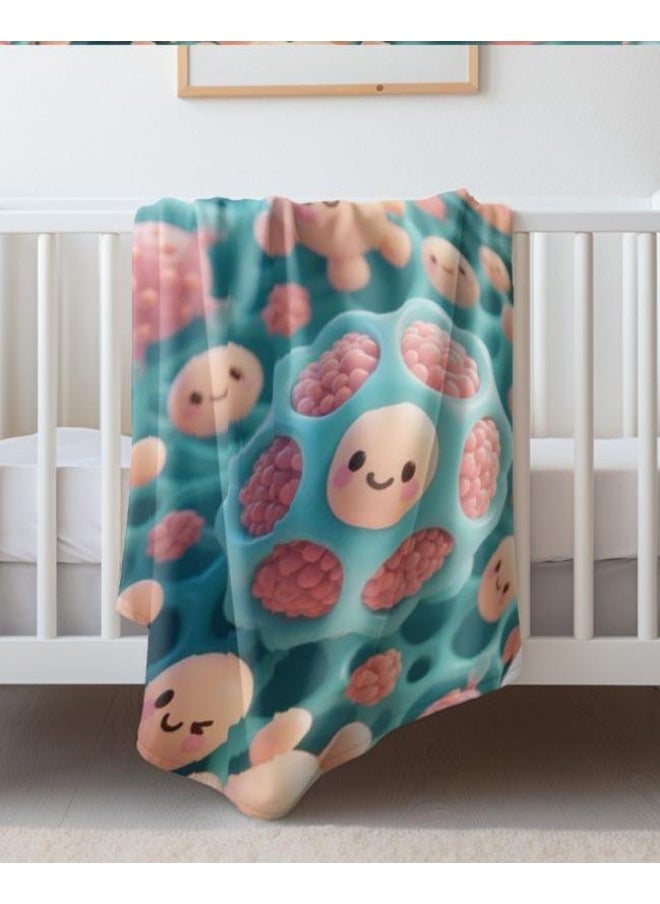 General - Baby and children's cartoon flannel thin blanket (warm and comfortable, suitable for sleep, games) 70cm*100cm - Image 1