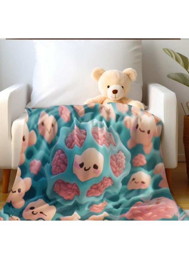General - Baby and children's cartoon flannel thin blanket (warm and comfortable, suitable for sleep, games) 70cm*100cm - Image 1