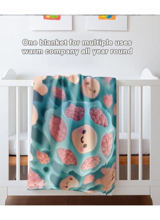 General - Baby and children's cartoon flannel thin blanket (warm and comfortable, suitable for sleep, games) 70cm*100cm - Image 1
