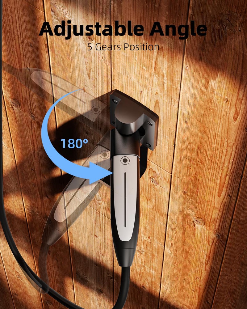 FOCSPROD for Tesla Charger Holder, with 180Â° Rotation Nozzle Dock, Metal J-Hook for Tesla Model 3/Y/X/S Charger Cable Car Accessories Wall Connector Organizer Extra with Mobile Connector Holder - Image 2