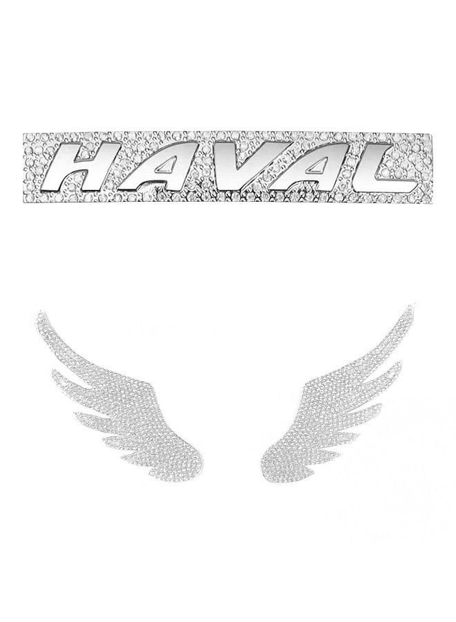 Generic Diamond Car Steering Wheel Logo Caps Diamond Wings for Haval Car Decoration - Image 1