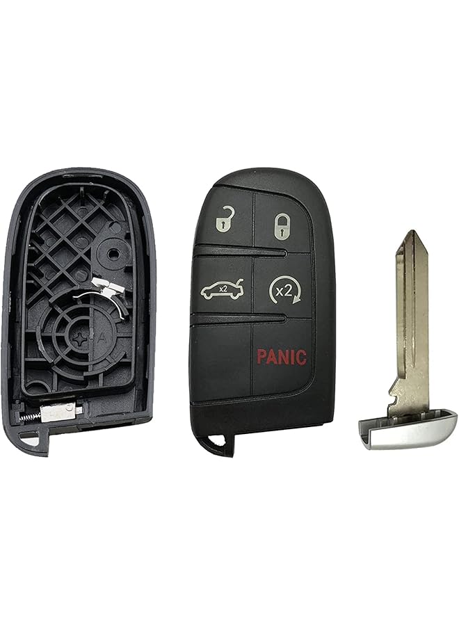 5 ons Smart Key Fob Shell Cover Case Fit For Dodge Challenger Charger Dart Durango Journey Jeep Grand Cherokee Chrysler 300 Keyless Entry Replacement Remote Car Key Housing - Image 3