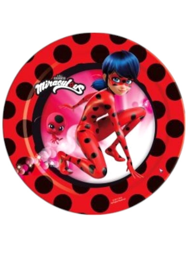 ميراكيولس أدوات مائدة تادي باج، زينة حفلات أعياد الميلاد، أطباق ورقية، 5 قطع - Image 1