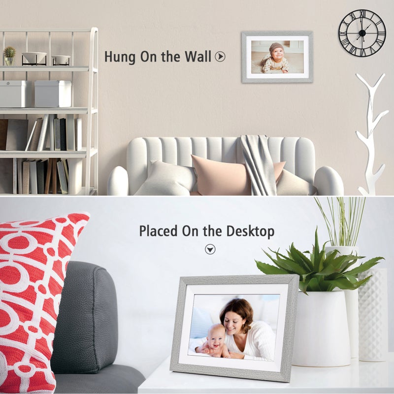 Digital Photo Frame: 10.1-Inch TFT Screen, 1280*800 Resolution, 16GB Storage - Wifi Enabled For Instant Wireless Sharing, Intuitive Touch Control - Smart Auto-Orientation Digital Photo Frame for Famil - Image 2