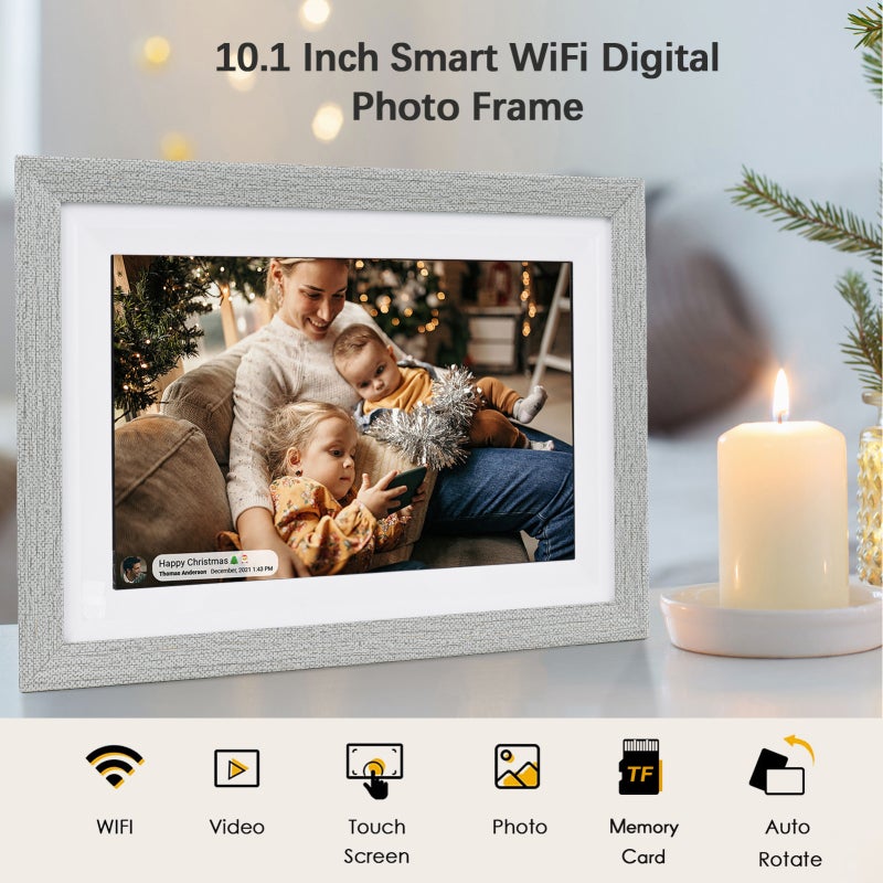 Digital Photo Frame: 10.1-Inch TFT Screen, 1280*800 Resolution, 16GB Storage - Wifi Enabled For Instant Wireless Sharing, Intuitive Touch Control - Smart Auto-Orientation Digital Photo Frame for Famil - Image 5