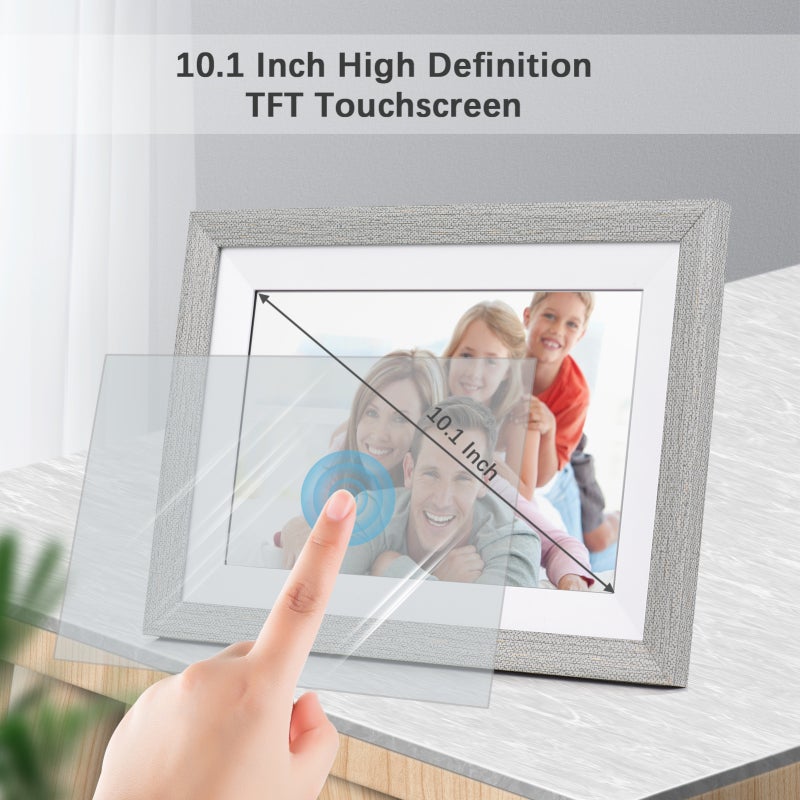 Digital Photo Frame: 10.1-Inch TFT Screen, 1280*800 Resolution, 16GB Storage - Wifi Enabled For Instant Wireless Sharing, Intuitive Touch Control - Smart Auto-Orientation Digital Photo Frame for Famil - Image 4