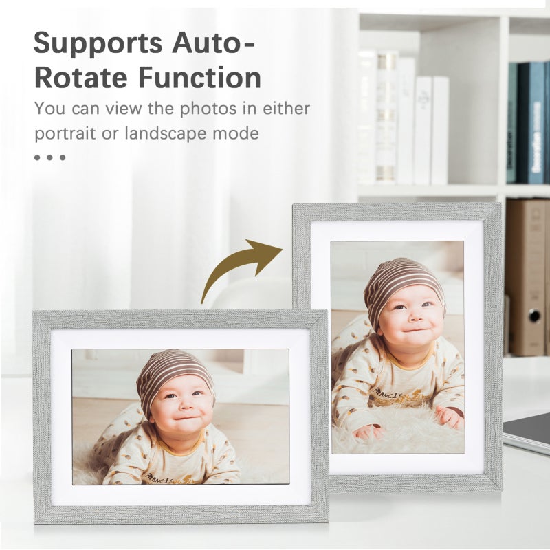 Digital Photo Frame: 10.1-Inch TFT Screen, 1280*800 Resolution, 16GB Storage - Wifi Enabled For Instant Wireless Sharing, Intuitive Touch Control - Smart Auto-Orientation Digital Photo Frame for Famil - Image 3