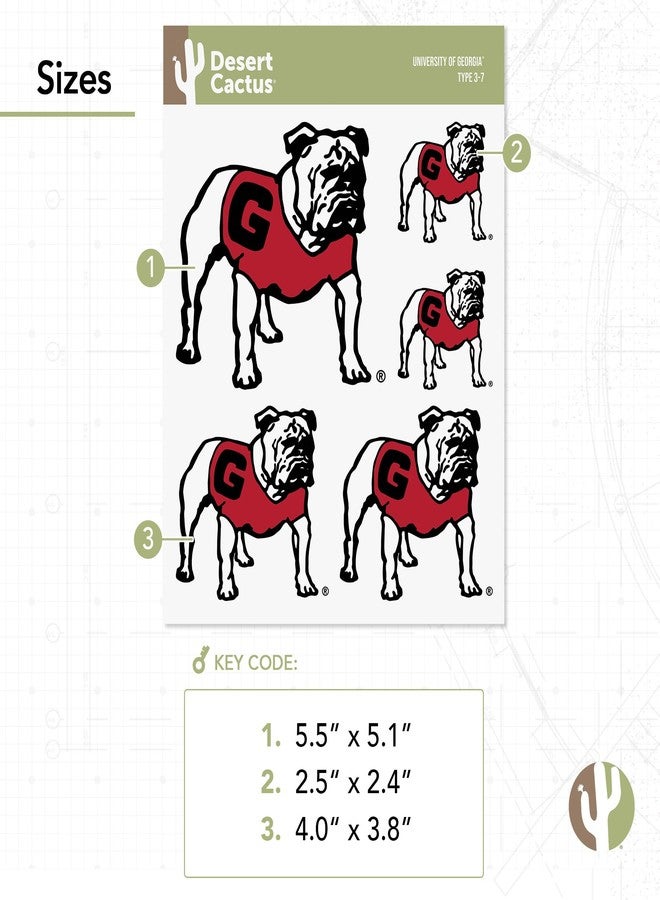 Desert Cactus University of Georgia Sticker Bulldogs UGA Dawgs Vinyl Decals Laptop Water Bottle Car Scrapbook Sheet T3 (Type 3-7) - Image 3