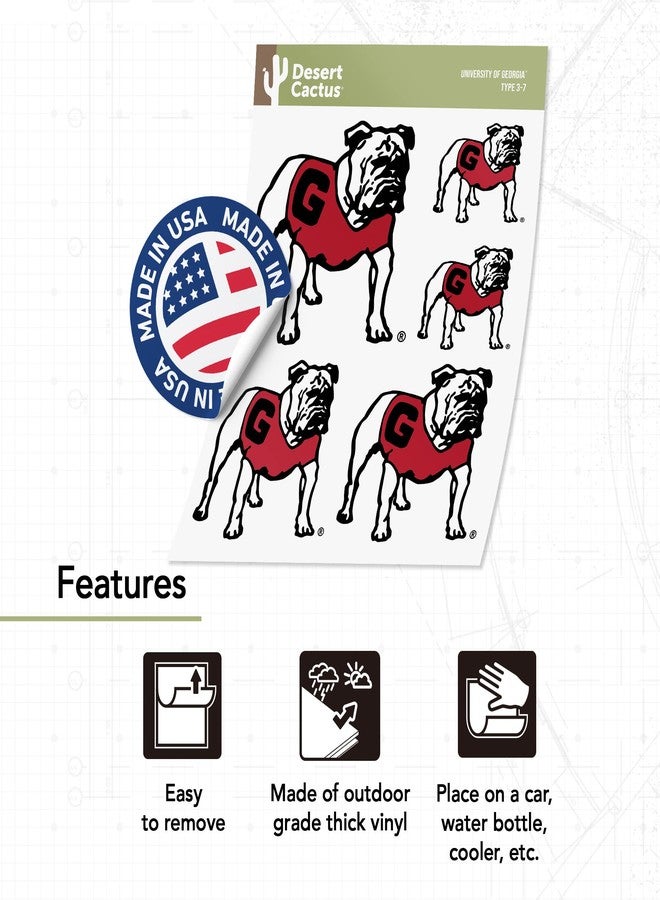 Desert Cactus University of Georgia Sticker Bulldogs UGA Dawgs Vinyl Decals Laptop Water Bottle Car Scrapbook Sheet T3 (Type 3-7) - Image 4