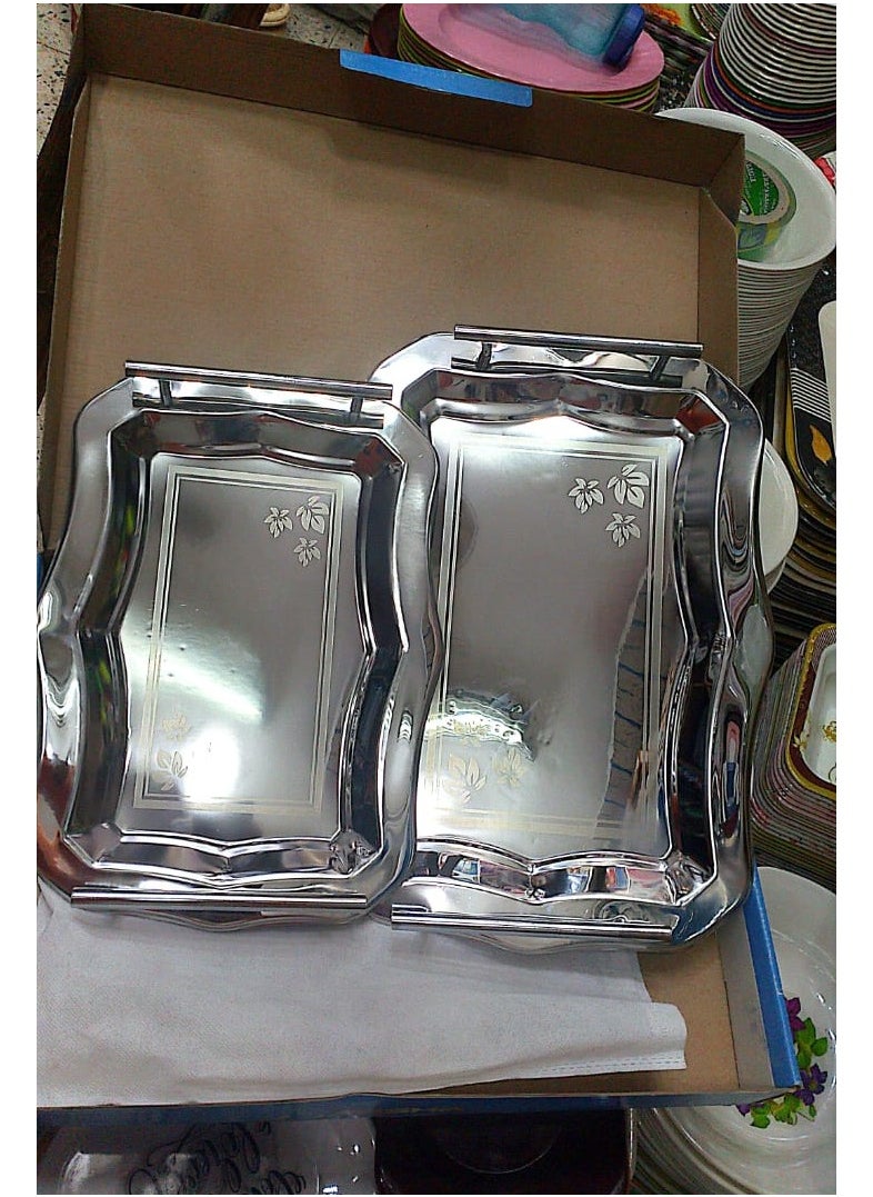 Arshia 2-piece stainless steel tray set for elegant and chic serving - pzsku/Z7023F612760B051154FCZ/45/_/1731369252/04b424e5-eb1b-4bb0-beda-6ad247b223a4