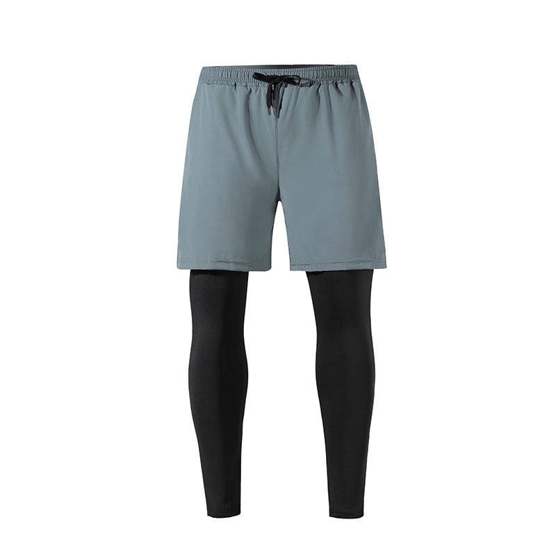 Mens Dual-layer Quick Dry Training Pants BC-HK47 gray - Image 2
