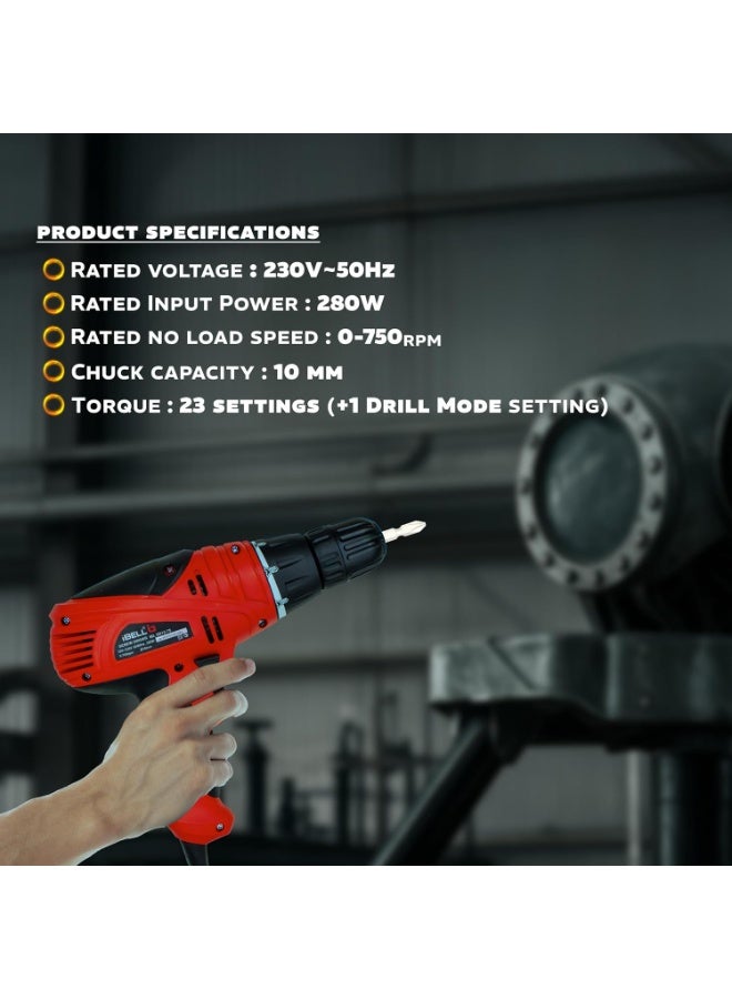 iBELL Electric Screwdriver, Dia 10MM, 280W, RPM 750/Min - Image 2