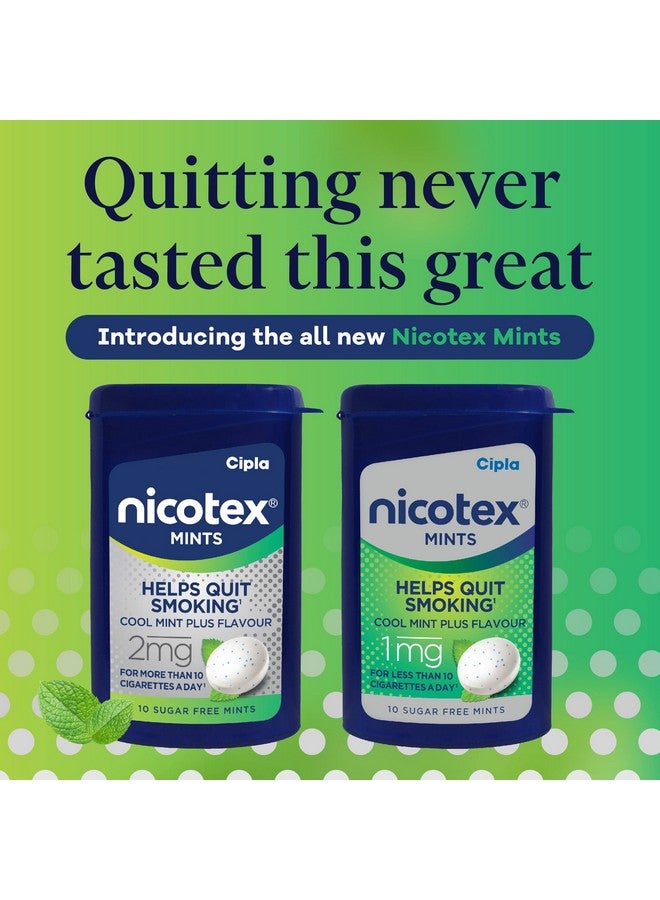 Cipla Cipla Nicotex Mints | Nicotine 1mg Lozenges (10 Pcs)| Helps Quit Smoking | Sugar Free | Cool Mint Plus Flavour  - Image 4