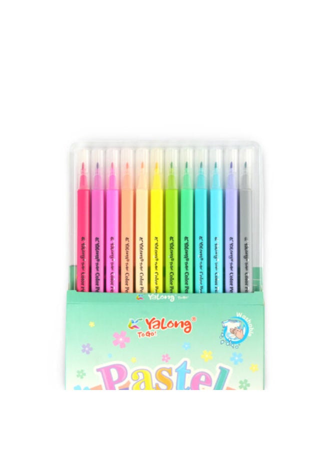 YALONG Watercolour Pen Pastel| 12 Colors - Image 2