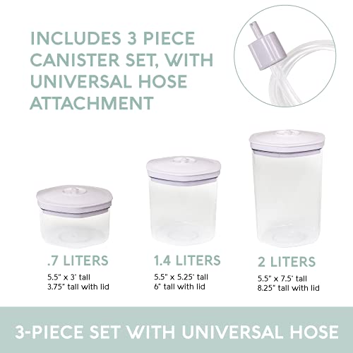 Avid Armor 3 Piece Vacuum Food Container Set for Home Kitchen with Accessory Hose in 2L, 1.4L, and 0.7L Sizes BPA Free - Image 4