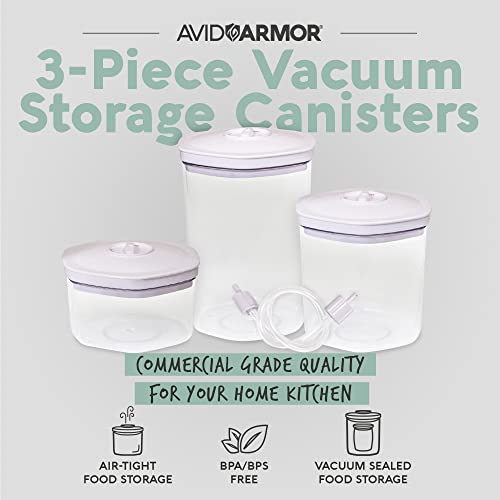 Avid Armor 3 Piece Vacuum Food Container Set for Home Kitchen with Accessory Hose in 2L, 1.4L, and 0.7L Sizes BPA Free - Image 2