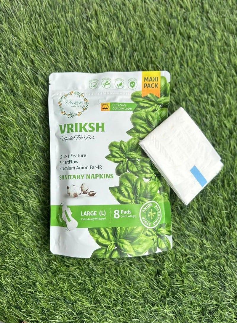 Vriksh-Made For Her Vriksh SmartFlow Far-IR Anion Ultraslim Sanitary Napkins - Image 3