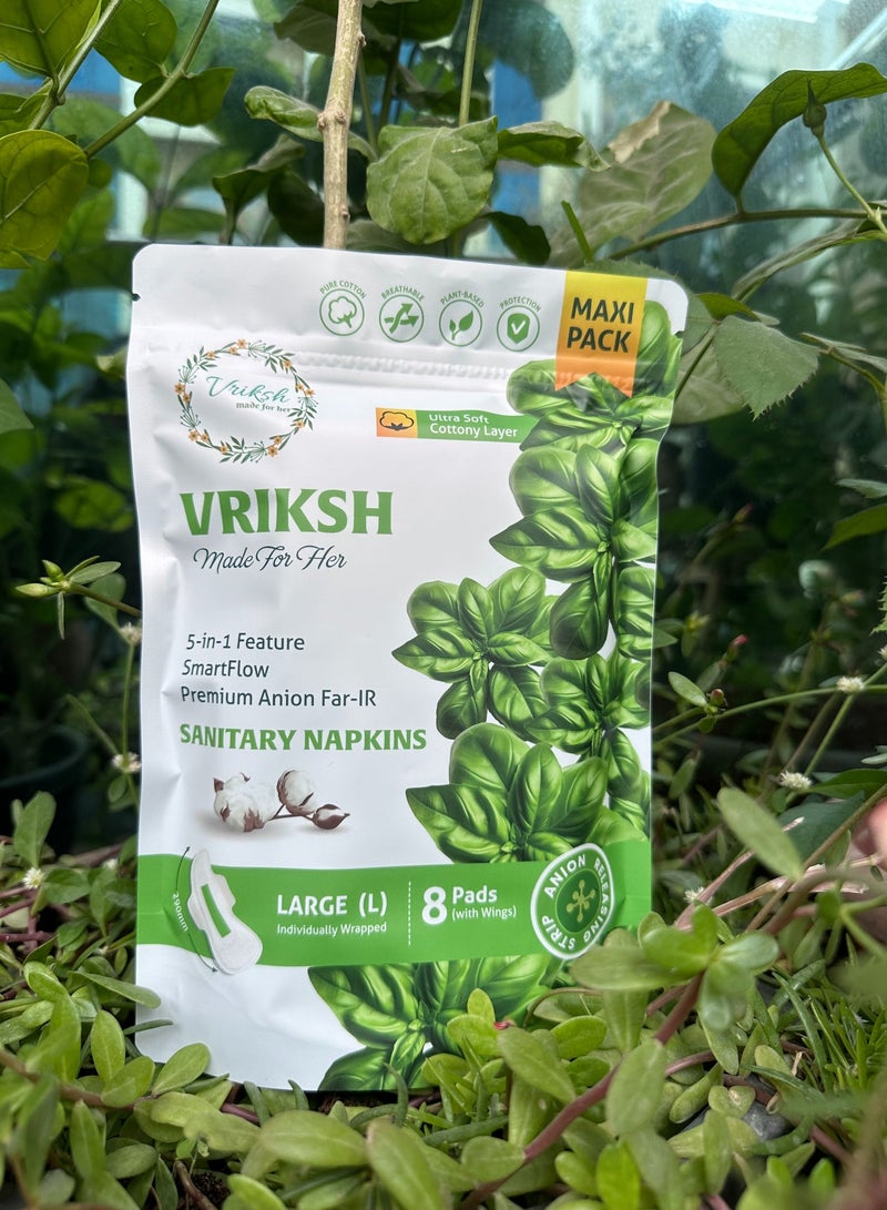 Vriksh-Made For Her Vriksh SmartFlow Far-IR Anion Ultraslim Sanitary Napkins - Image 1