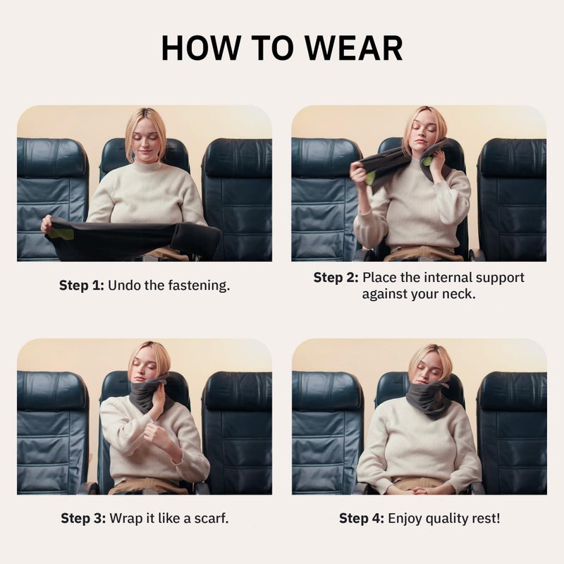 trtl Pillow - Scientifically Proven, Super Soft Neck Support Travel Pillow for Sleeping - Lightweight and Machine Washable - Ergonomic Design for Traveling on Airplanes, Cars, and Trains - Black - Image 5