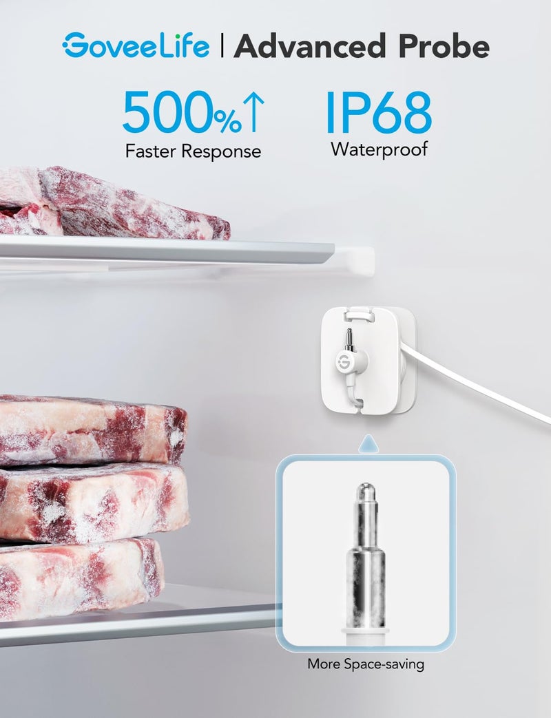 GoveeLife WiFi Refrigerator Thermometer with Alarm, Wireless Digital Freezer Temperature Gauge with App Control, LCD Display, 2 Years Free Data Export, for Home Kitchen Fridge Hot Tub 2 Pack - Image 4