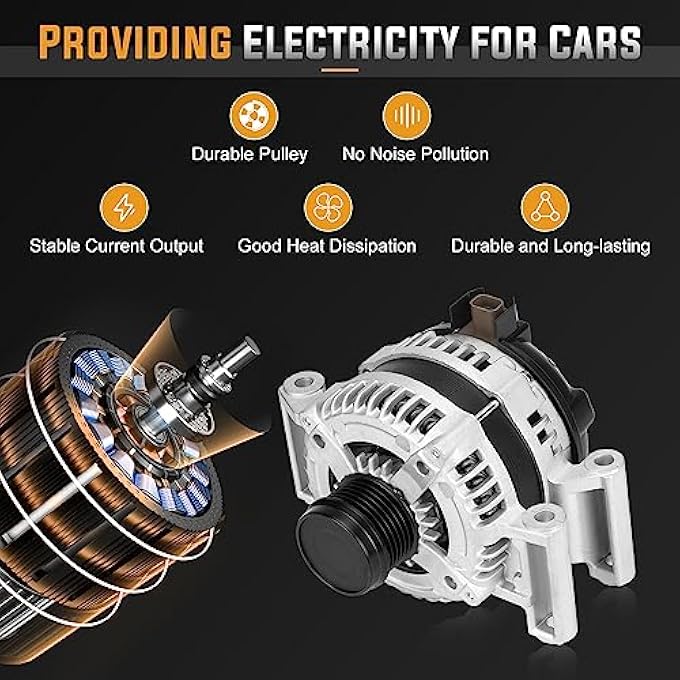 ILONPA New Alternator Replacement Compatible with Buick Regal 2L 2014 2015 2016 2017, for Chevrolet Impala 2.5L 2014, Chevrolet Malibu 2.0 2.5L 2013 2014 2015 Replace 13592810 20979239 - Image 4